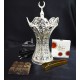 Silver Stone Electric Burner with Moon Crown Incense Burner