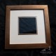 Authentic Kaaba Kiswah in Golden Frame - 11 x 11 cm