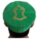 Green Nalain Kufi Cap – Embroidered Velvet Hat with Blessed Symbol of the Prophet ﷺ