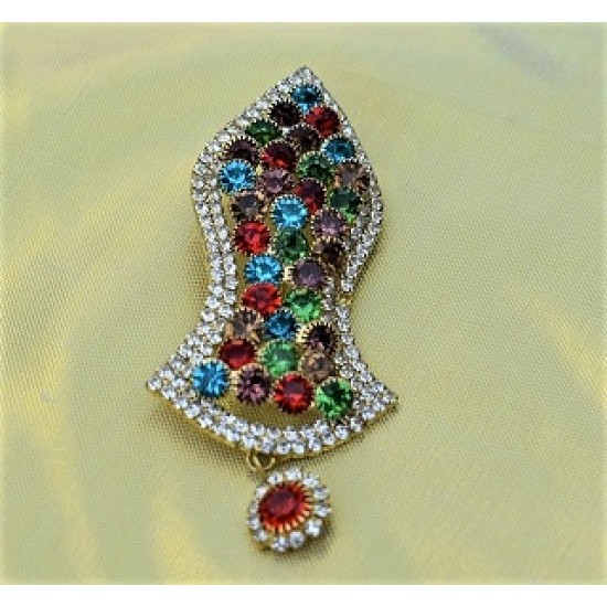 New Multicolor Pearls Nalain Sharif Large Badge 