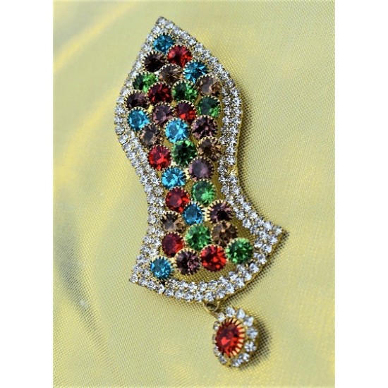 New Multicolor Pearls Nalain Sharif Large Badge 