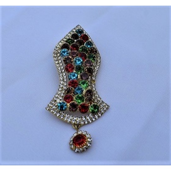 New Multicolor Pearls Nalain Sharif Large Badge 