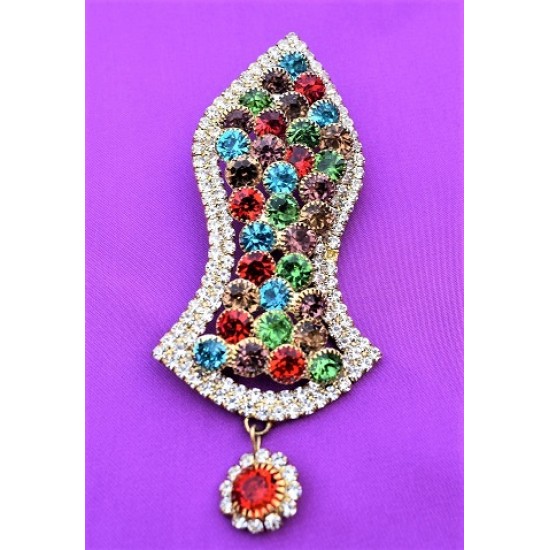 New Multicolor Pearls Nalain Sharif Large Badge 