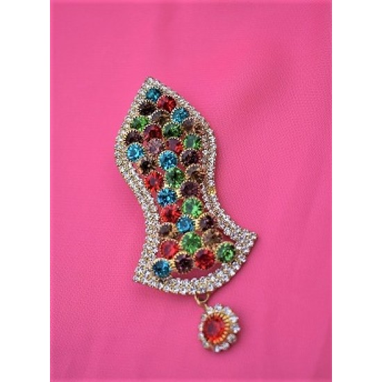 New Multicolor Pearls Nalain Sharif Large Badge 