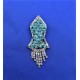 New Sea Blue Pearls Nalain Sharif Small Badge 