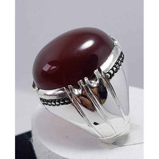 Men Dark Brown Yemeni Aqeeq Ring