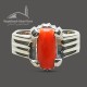 Coral Marjan Capsule Silver Ring