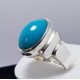 Azure Essence: Sterling Turquoise Silver Ring of Natural Beauty