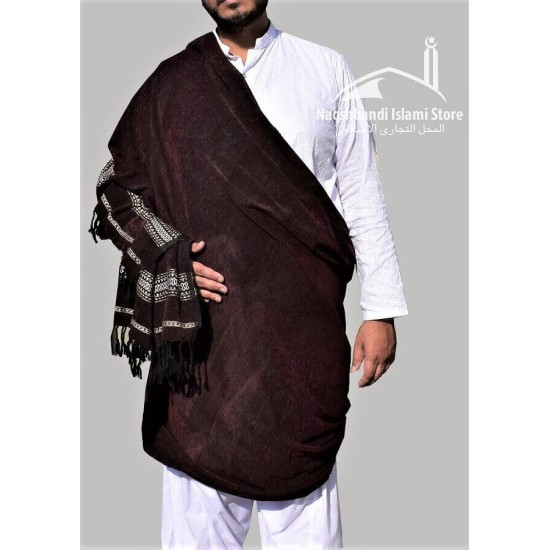 Pure Velvet Dark Brown Dhussa Chaddar Shawl