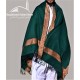 Baghdadi Shawl Sufi Muslim Dark Green Kashmiri Pashmina Shawl Wool Woven Embroidery 