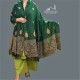 Women Shawl Acro Green Woolen Brown Designer Sides