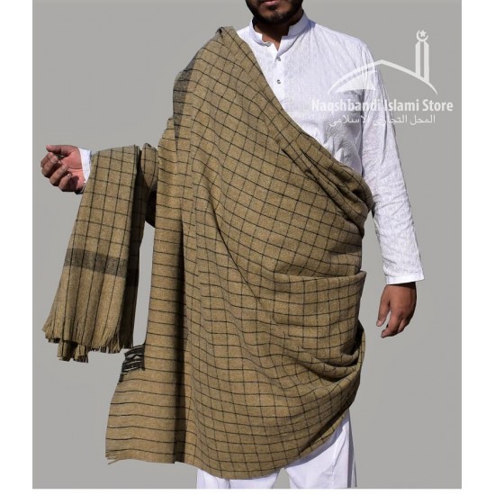 Pure Wool Checked Shawl for Men