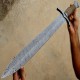 NS-102 CUSTOM HANDMADE 26 Inches Damascus Steel Sword Paka Wood Handle