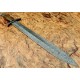 NS-102 CUSTOM HANDMADE 26 Inches Damascus Steel Sword Paka Wood Handle