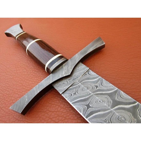 NS-106 CUSTOM HANDMADE 32 Inches Damascus Steel Paka Wood Handle