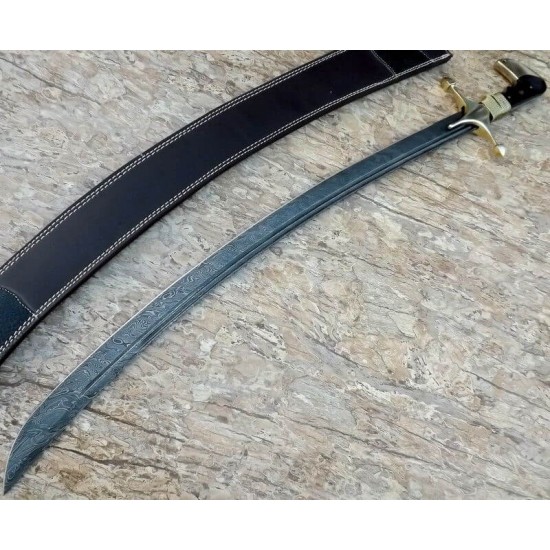 NS-109 CUSTOM HANDMADE 35 Inches Buffalo Horn Handle Arabian Sword