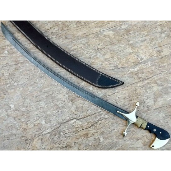 NS-109 CUSTOM HANDMADE 35 Inches Buffalo Horn Handle Arabian Sword