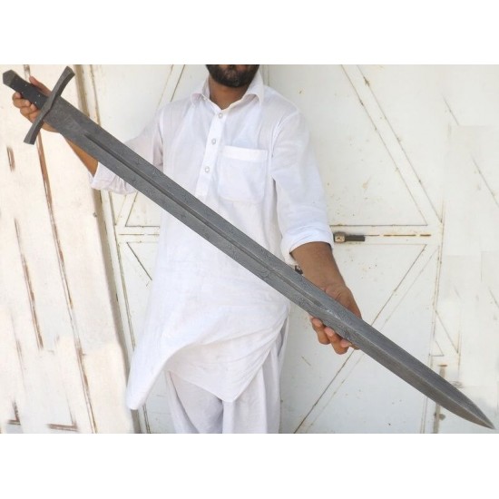 NS-115 CUSTOM HANDMADE 48 Inches Damascus Steel Beautiful Sword