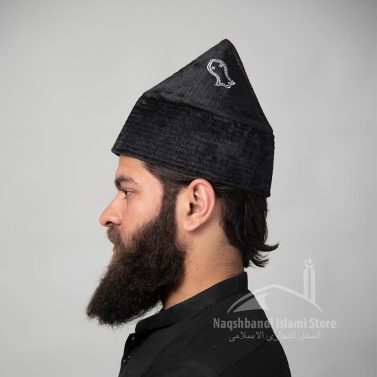 Kufi Cone Taj Black Sufi Muslim Kufi Hat