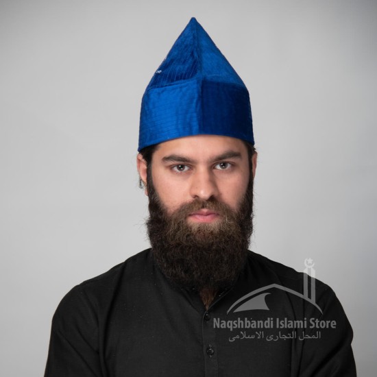 Kufi Cone Taj Blue Sufi Muslim Kufi Hat