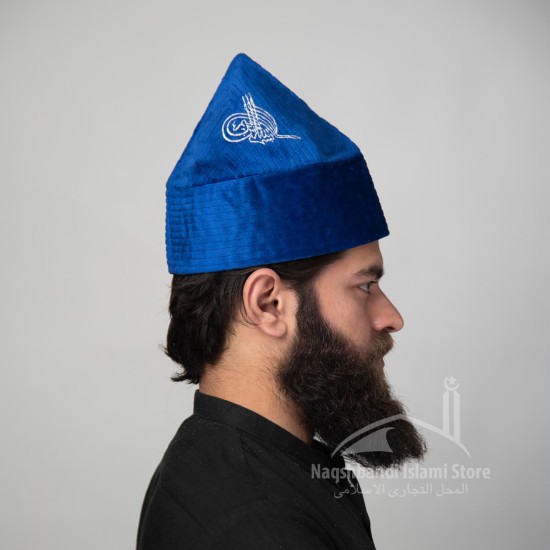 Kufi Cone Taj Blue Sufi Muslim Kufi Hat