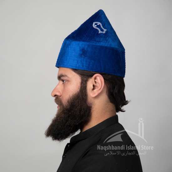 Kufi Cone Taj Blue Sufi Muslim Kufi Hat