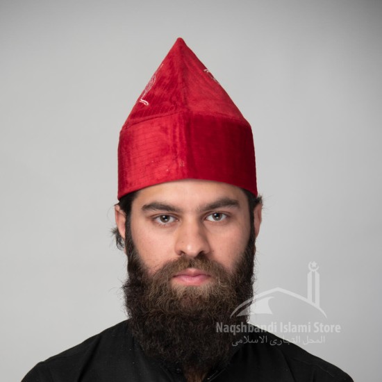 Kufi Cone Taj Maroon Sufi Muslim Hats