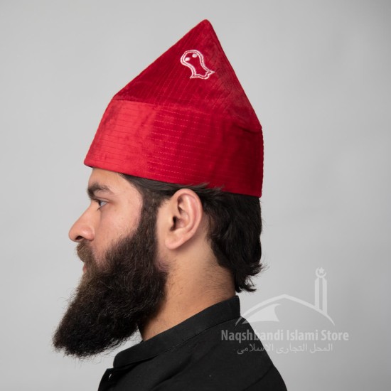 Kufi Cone Taj Maroon Sufi Muslim Hats