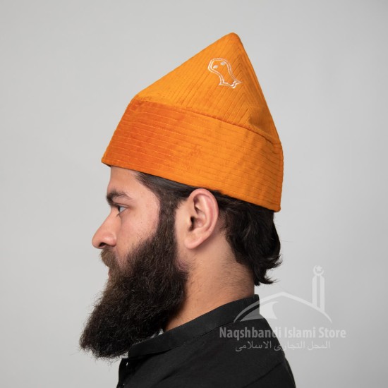 Kufi Cap Orange Sufi Muslim Kufi Hat