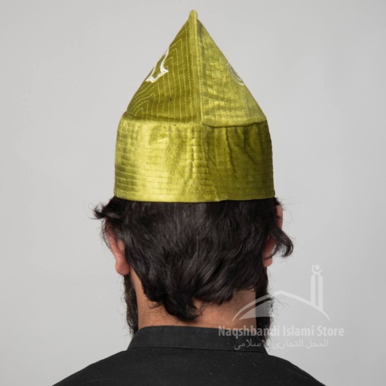 Kufi Cone Taj Parrot Green Sufi Muslim Cap Hat