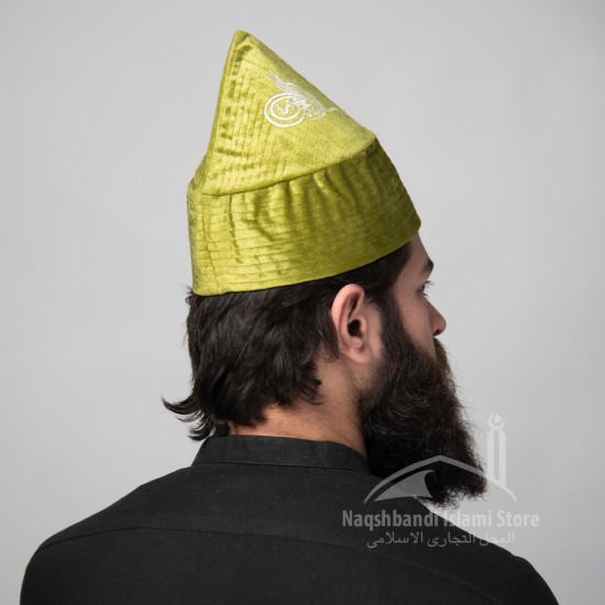 Kufi Cone Taj Parrot Green Sufi Muslim Cap Hat