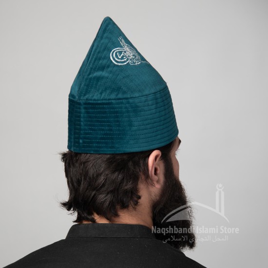 Kufi Cone Sea Blue Sufi Muslim Kufi Hat, Taj, Topi