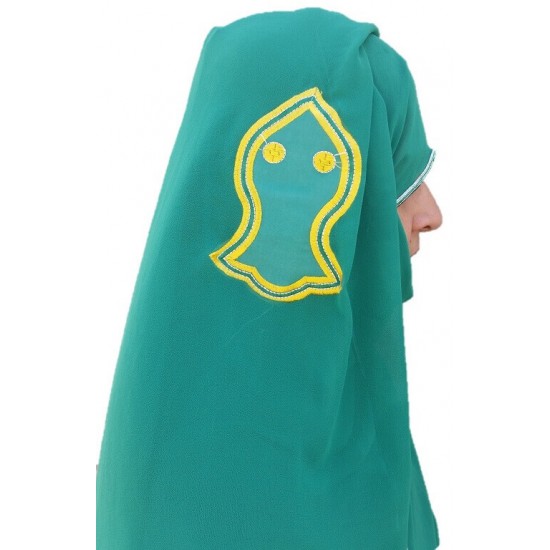 Golden Nalain Shareef on Green Hijab Scarf