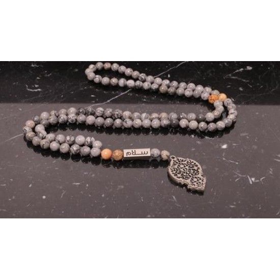 Qandeel Kaa'ba Prayer Beads Grey