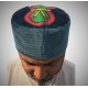 Sea Blue Nalain Kufi Cap – Embroidered Velvet Hat with the Blessed Symbol of the Prophet ﷺ